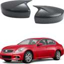 Side Rearview Mirror Cover Caps Compatible with Infiniti 2011-2012 G25, 2008-2013 G37, 2015 Q40, 2014 2015 Q6 (Carbon Fiber)