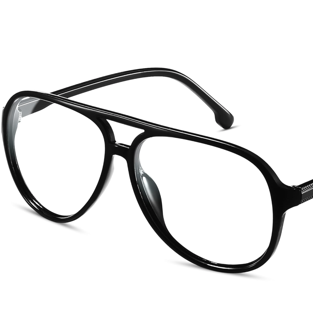 livho Vintage Aviator Blue Light Blocking Glasses, Fashion Oversized Frames with UV Protection Coating, Unisex Design