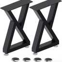 Bench Legs Black Metal,Coffee Table Legs 16 Inch,End Table Legs,Metal Desk Legs for Table,Heavy Duty Furniture Legs,Patas para Mesa-Easy Install with Adjustable Feet,DIY Legs (Z Shape,Set of 2)