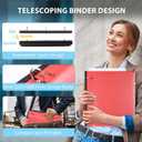 12‑Pack Telescoping 3 Ring Binder 1 Inch, Flexible Expandable Binder