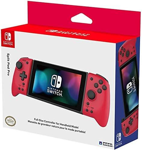 Hori Nintendo Switch Split Pad Pro (Red) Ergonomic Controller for Handheld Mode - Officially Licensed By Nintendo