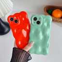 Caseative for iPhone 15 Case,Water Ripple Wave Meteorite Bubble Chrome Plating Electroplated Candy Phone Case (Silver)