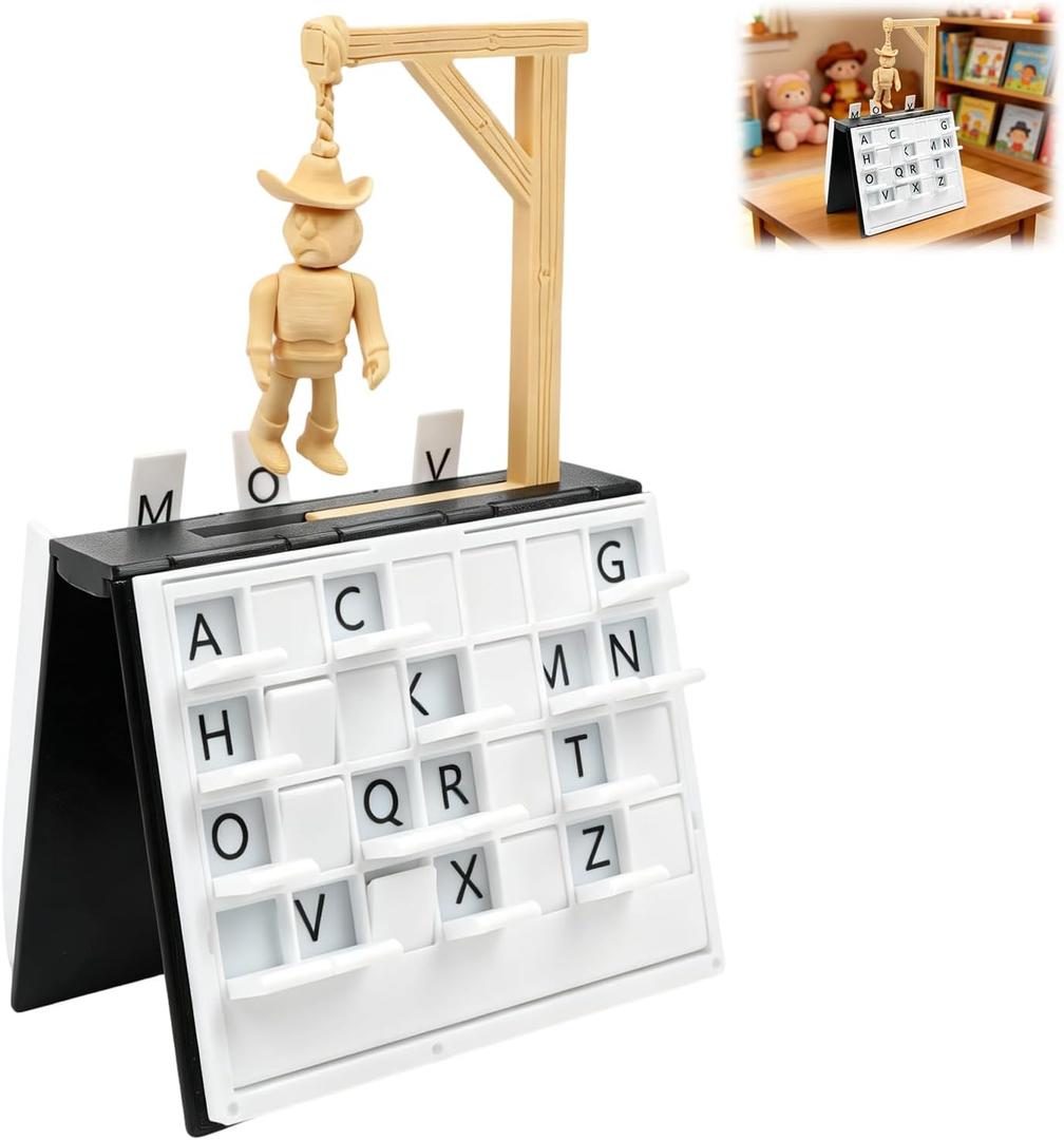 KOSIMI PlayBook'd - Hangman Game Magnetic Cowboy, Vocabulary Words Spelling Challenge Table Game, Hangman Challenge Game,Portable Books Design Board Game