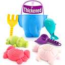 hahaland Beach Toys for Toddlers 1-3 - Sand Toys for Toddlers 1-3, Baby Bucket Rake Shovel Set, Bath Water Outdoor Toy for Boys Girls, Sandbox Toy for 1 Year Old Toddler Toys Age 1-2