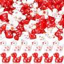 200 Pcs Breast Cancer Resin Ducks Bulk Breast Cancer Awareness Accessories Pink Ribbon Awareness Ducks for Public Charity Activities Supplies Event