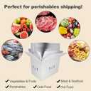 15x10x11" Insulated Shipping Box, Perishable Cooler for Frozen Food Styrofoam Boxes for Cold Shipping Perishables Packaging Insulated Carton with Aluminum Foil Liner Bag, 4 Pack