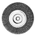6in Wire Wheel Brush for Bench Grinder, Coarse Crimped Steel Wire 0.012" with 1/2" & 5/8" Arbor for Rust Removal - 1pack
