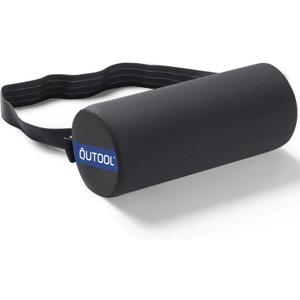 QUTOOL Lumbar Roll, Lumbar Support Pillow for Office Chair with Non-Slip Wider Strap, Back Pain Relief & Posture Improvement, Washable Cover, Office Desk & Car Accessories, Black, Firm