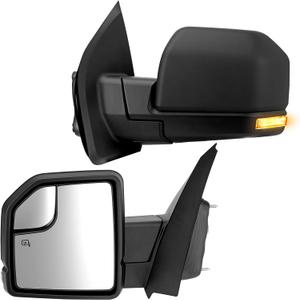 Left Driver Side 6 Pins Rear View Door Mirror Assembly Compatible with 2015-2020 Ford F-150 with Power Heated Turn Signal Light Blind Spot Glass Replace# FL3Z-17683-CC, FL3Z-17683-CB, FL3Z-17683-CA