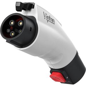 Adapter for Tesla to J1772 EV Charger [Only to J1772], Converter Up to 60Amp 250V AC with Press-Safety-Lock, Compatible with Tesla High-Powered Connectors, Destination/Mobile Chargers, White (No Screen)