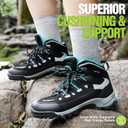 R CORD Women's Waterproof Hiking Boots for Outdoor Trekking, Camping, and Trail - Black Size 6.5