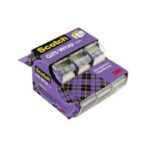 Scotch Giftwrap Tape, 3/4 in x 300 in, 3 Rolls - Satin-Finish Tape for Gift Wrapping