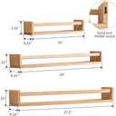 Oak Nursery Floating Shelves 27.5 Inches Wall Mounted Nursery Shelf, Wood Bookshelf Wall Shelves for Kitchen Spice Rack Bedroom Living Room Baby Nursery Room, Natural