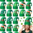 24 Pcs St. Patrick's Day Hat Bulk Felt Leprechaun Shamrock Cap Irish Top Hats for Adult Men Women Parades Event Dress-up Cosplay
