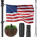 10 FT Black Heavy-Duty In-Ground Flagpole – Rust-Proof Aluminum, 4-Prong Base, Extra-Thick for Yard & Garden (No Flag)