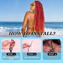 Red Boho Human Hair For Braiding Red Deep Wave Boho Bulk Human Hair for Braiding 26 26 inch No Weft Deep Curly 2 Bundles 50Gram/Bundle