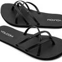Volcom Women's School Flip Flop Sandal, Black Out-New, 8