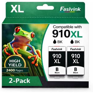 910XL 910 Ink Cartridges for HP Printers Black Compatible for HP 910XL Ink Cartridges Combo Pack Works with HP OfficeJet Pro 8025 8035 8020 8022 8028 (2 Black, 910XL Black Ink)