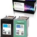 Refilled Ink Cartridge Replacement for HP 98 and HP 95 for Officejet 150 100 H470 PhotoSmart D5160 C4180 2570 8030 8049 (1 Black 1 Color)