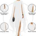 MAYFASEY Women's Elegant High Split Flare Sleeve Formal Evening Gowns Maxi Dress with Cape (White, M)