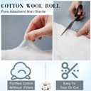 VitalCozy 2 Pack White Cotton Roll Non-sterile Cotton for Wound Care Absorbent Soft Cotton Rolled Multipurpose Cotton Use for Cosmetic Application and Product Removal