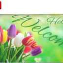 2 x Spring Colourful Tulip Flowers Waterproof Mail Cover Magnetic Mailbox Wraps Bright Flowers Post Letter Box Cover for Garden Home Decor 21x18 in