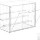 Attelite Acrylic Display Case,Upgrade 4 Tiers Clear Display Case with 3 Adjustable divider, Stackable Large Storage Box with Magnetic Door for Collectibles Action Figures
