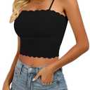 BemorRun Lace Bralette for Women Camisole Tops Spaghetti Strap Double-Layered Tube Tops Lace Bandeau Bra Small