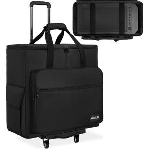 AKOZLIN Portable PC Tower Carrying Bag with Detachable Rolling Cart Travel Storage Bag for Computer Chassis,Gaming Rig,Keyboard and Mouse with Dolly