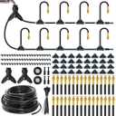 MIXC 200Ft 1/4" Drip Irrigation System,2026-Upgrade Garden Irrigation Kit with 32pcs Adjustable Copper Nozzles, Atomizing Watering System for Outdoor Plants,Raised Bed,Yard,Potted Plant,Lawn
