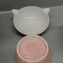 Ceramic Raised Cat BowlTilted Raised Bowl Anti Vomit Bowls for Indoor Cats Whisker Friendly Pet Feeder for Cats Puppies, Microwave and Dishwasher Safe (Pink+Blue)