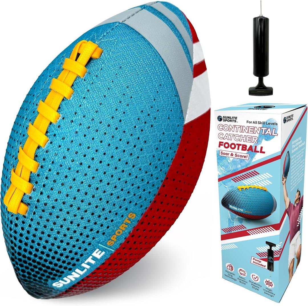 Sunlite Sports Waterproof Football for Lawn Backyard Pool Beach Lake Park Water Toy, Outdoor Play, for Kids Children Teens Adults, Family Fun, Medium