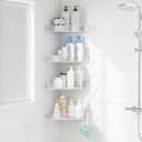 Amazon.com: Sotfamily Shower Caddy Corner, 4 Pack Adhesive Corner Shower Shelves for Bathroom Organizers and Storage, Rust Free Plastic Rack for Bathroom Accessories & Decor, Crystal : Home & Kitchen, White