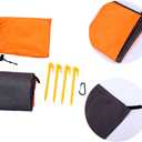 POPETPOP Picnic Blanket Mat Multifunctional Beach Camping Ground Mat Orange Grey Durable Foldable Sandproof for Outdoor Activities Family
