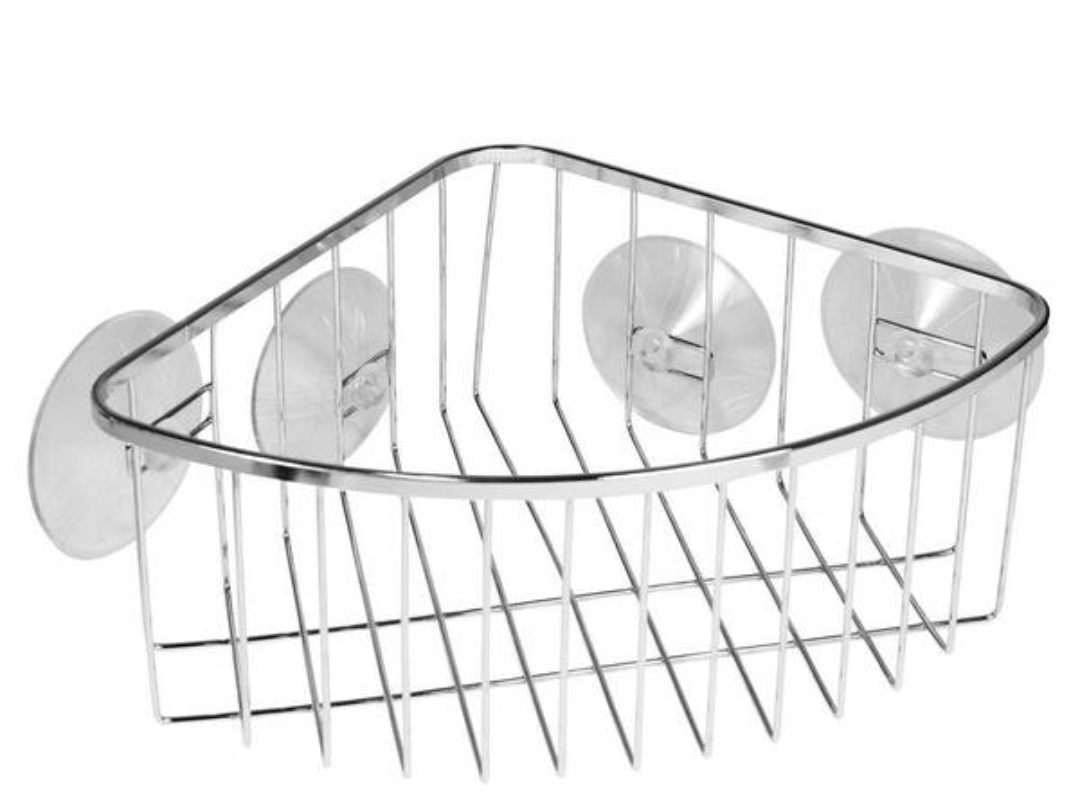 interDesign Suction Corner Shower Basket in Chrome