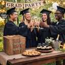 Bucherry 2026 Graduation Card Box Holder Class of 2026 Rustic Wooden Card Box with Slot for Congrats Grad Party Decorations Supplies (Brown, 8.66 Inches)