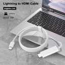 [Apple MFi Certified] 2 in 1 Lightning and USB-C to HDMI Adapter for iPhone,4K@60Hz DVI Lightning Type C Digital AV HDMI Adapter Cord for iPhone 17 16 15 14 13 12 11 to TV Projector Monitor