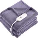 Electric Blanket Twin Size - 62"x84" Heated Blanket with Overheating Protection, Extremely Cozy Soft Fast Heating with 5 Levels & 10 Hours Auto Off, Lavender Purple