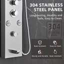 HSYLYPA LED 5-in-1 Shower Panel Tower System,Brushed Grey
