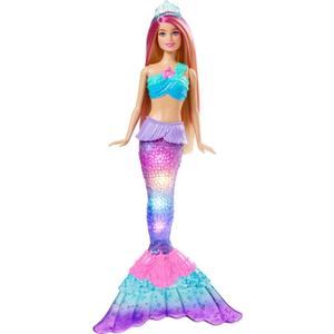 Barbie Dreamtopia Doll, Mermaid Toy with Water-Activated Light-Up Tail, Pink-Streaked Hair & 4 Colorful Light Shows