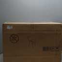 CangLong Brown Dining Chairs Set of 2 with Faux Leather Cushion Seat, Upholstered Armless Accent Chairs with Comfy Back and Sturdy Black Metal Legs for Living, Restaurant & Meeting Room, Brown