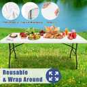 Moosfor Spandex 4 Foot Rectangle Table Cloth, Elastic Fitted Tablecloths for Picnic, Stretch Washable Patio Table Cover for Outdoor, Camping, Banquet and Parties (White, 24"x48")