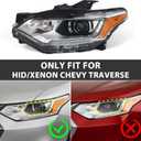 Huray Left HID/Xenon Headlight Fit for Chevy Traverse 2018-2021 L/LS/LT Cloth/LT Leather/RS Model, LH Headlamp with LED DRL Projector OE Factory Replacement for GM2502487 84887857 Driver Side