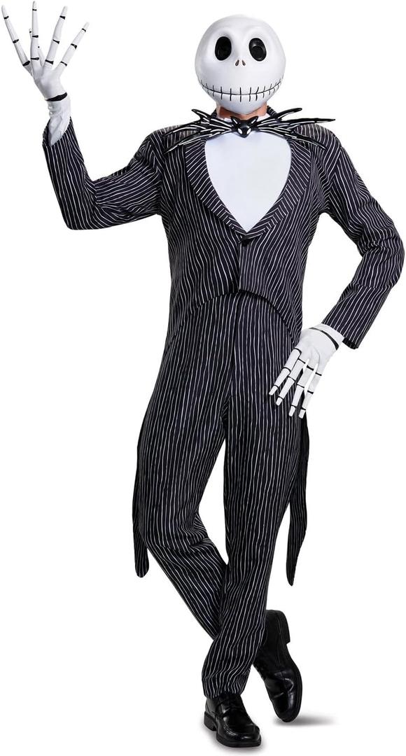 Disney Men's plus-size Jack Skellington Prestige Adult Costume (X-Large, Multi)