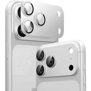 TORRAS for iPhone 17 Pro Max Camera Lens Protector, [Metal Frame] with Military Grade 9H+ Tempered Glass, Full Coverage, Anti-Scratch, 12 FT Shatterproof, Case Friendly, One-Piece, Silver, 1 Pack