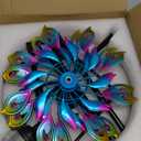 360Peacock Solar Wind Spinner with Lights Blue Metal Garden Outdoor Decor Yard Lawn Art Decor for Patio Kinetic Windmills Unique Gifts for Friends and Family 51.9' H x 12.2'' Dia
