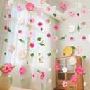 K KUMEED 8 PCS Artificial Flowers Hanging Decorations,Pink Hanging Flowers Garland with Hooks Spring Party Decorations for Wedding Party Background Birthday Baby Shower Home Birthday Decorations