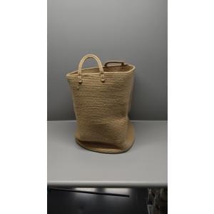 Cotton Rope Laundry Basket Hamper for Clothes Woven Storage Basket for Living Room Bedroom Boho Tall Rope Baskets for Blanket Toys Pillow Towels Baby Nursery Hamper Bin Large jute