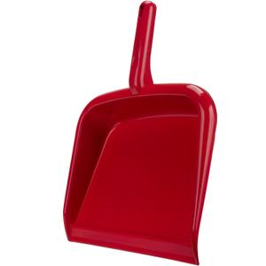 2 x SPARTA Large Handheld Dustpan with Hanging Hole, Heavy-Duty Plastic Dustpan with Wide Lip for Countertops and Surfaces, Plastic, 10 Inches, Red