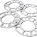 4Pcs Universal Wheel Spacers 5mm for Most 4 Lug & 5 Lug Wheels, PCD 98mm to 120mm, 4x100 4x108 4x100 5x100 5x108 5x110 5x112 5x114.3 5x115 5x120 5x4.5 5x4.75 Multiple Bolts Pattern Vehicle